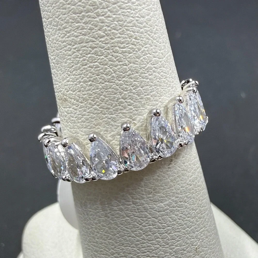 Bomb Party Lively Experiences Size 6 Ring Diamond CZ RBP5895 Rhodium Plating